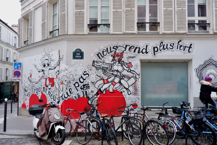Graffiti on Rue Veron, Montmartre