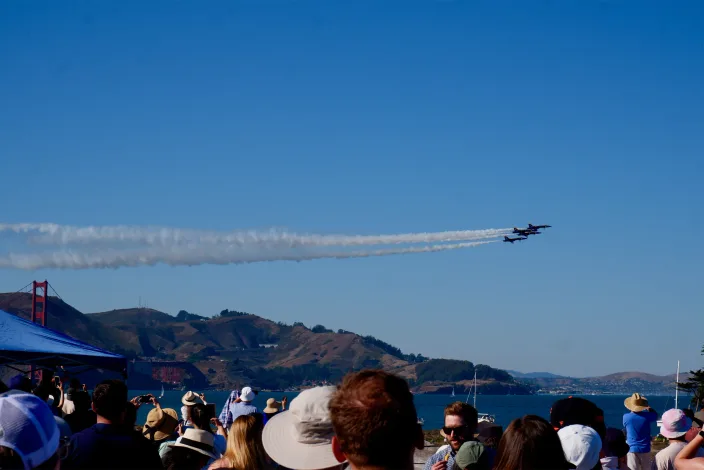 Blue Angels over the Golden Gate Bridge