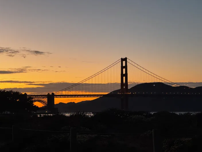 Sunset over the Golden Gate Bridge