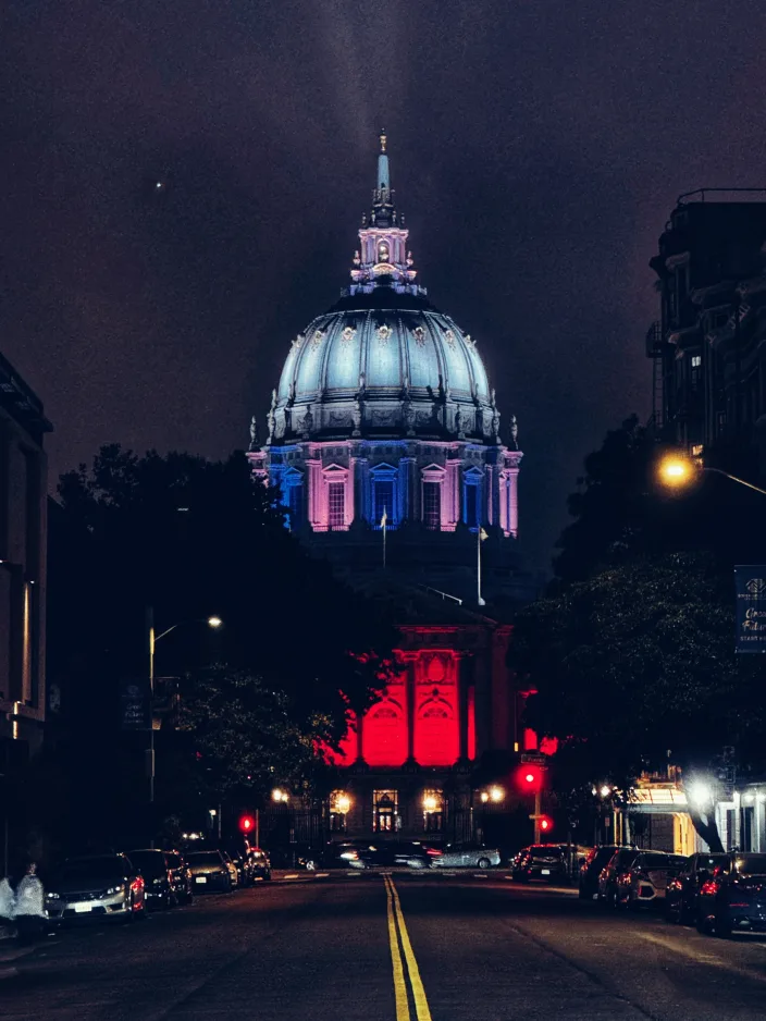 City Hall as seen at night